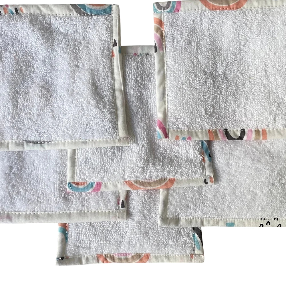 Babymat Set of 6 Fabric Wipes - Pink Rainbow