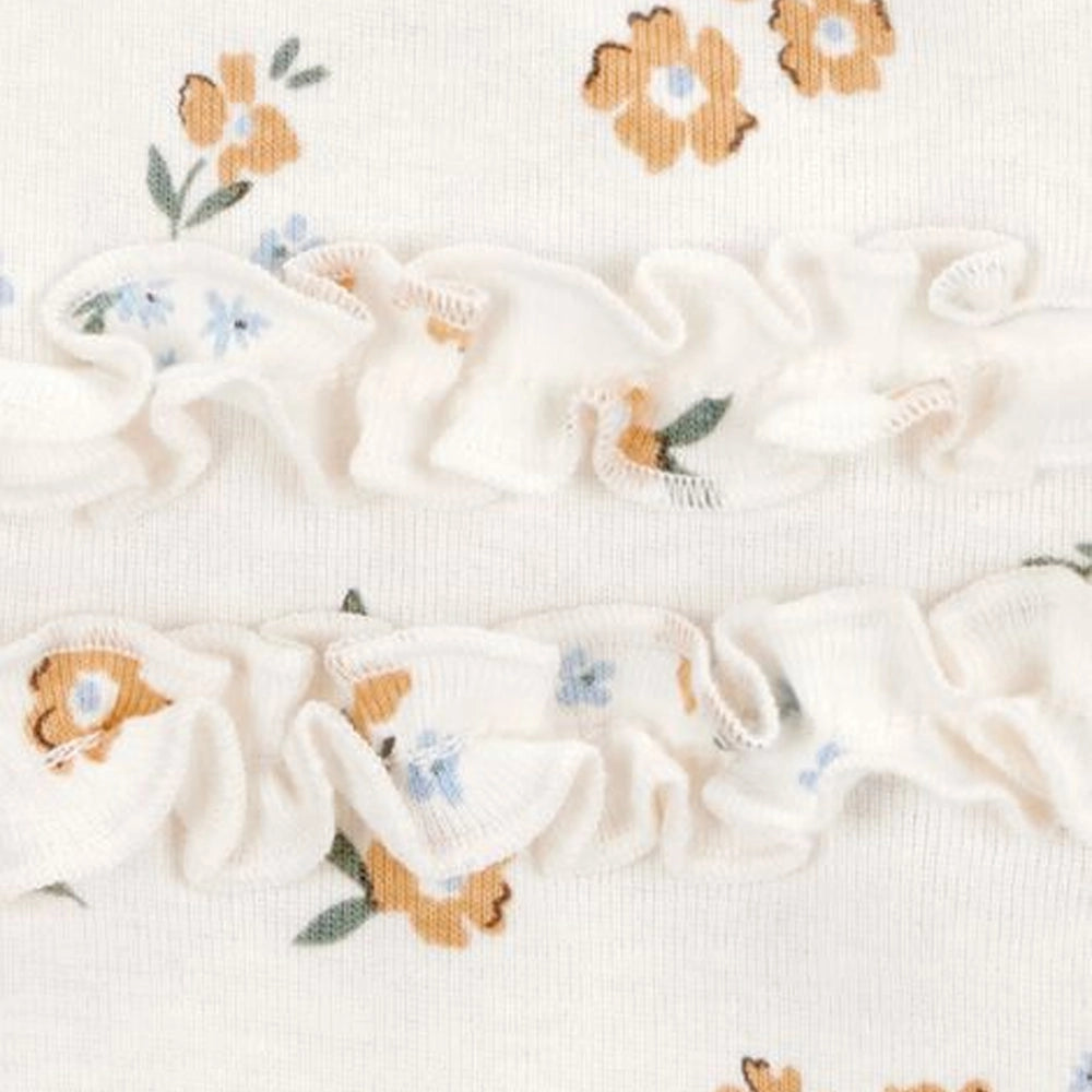 Conjunto de 3 Piezas para Bebé Niña Carter's - Floral Dorado y Blanco
