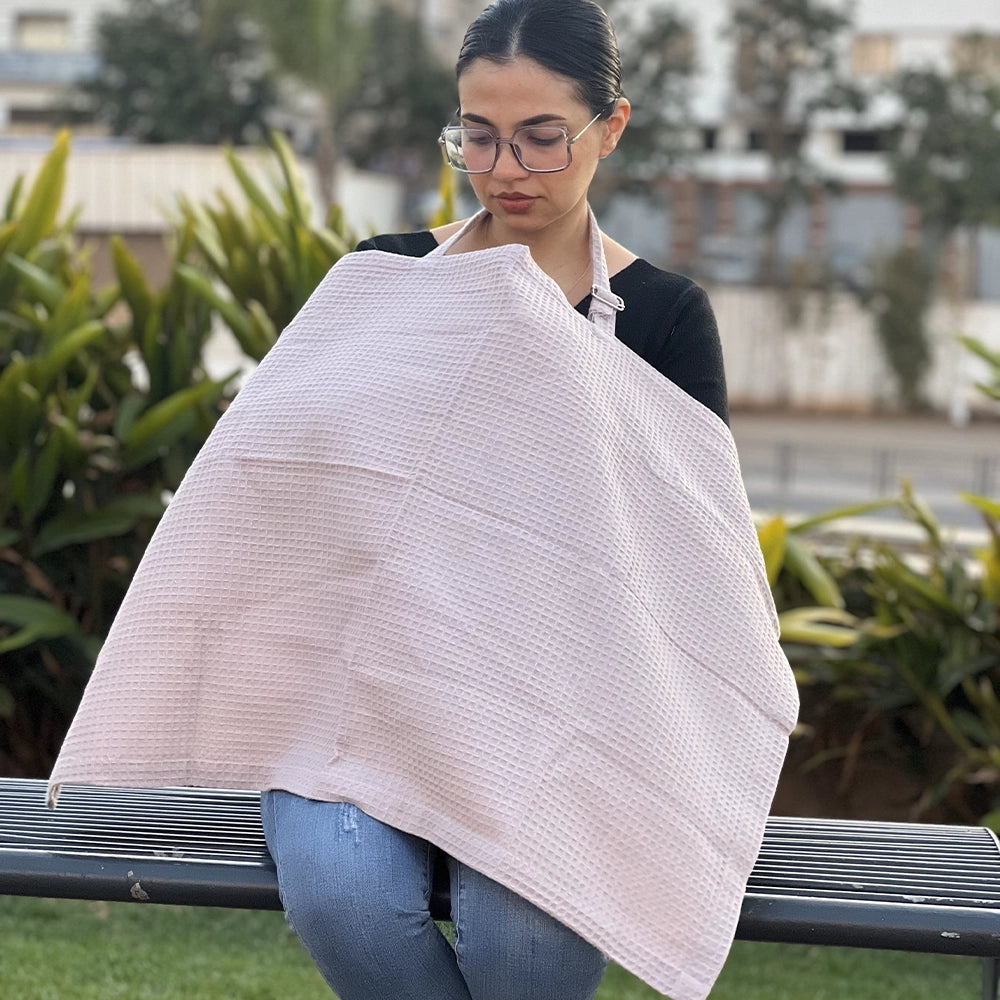 بيبيو مريلة رضاعة قطنية - وردي