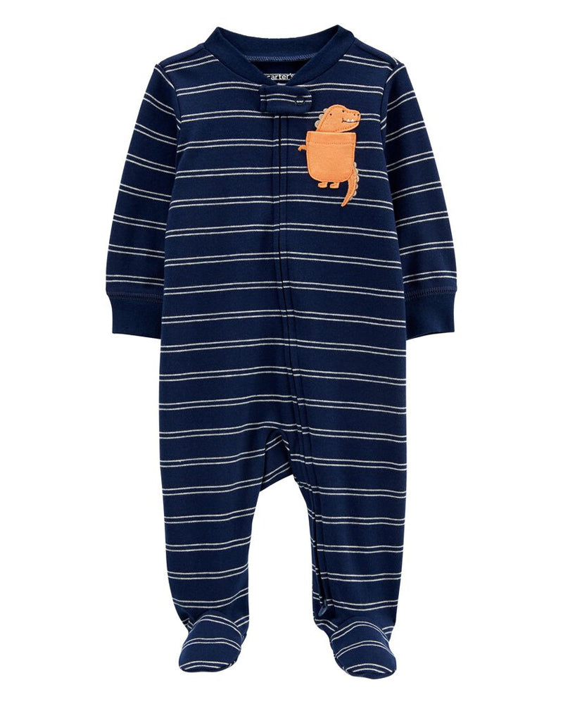 Grenouill re 2 Way Zip En Coton Dinosaure Carter s Bleu