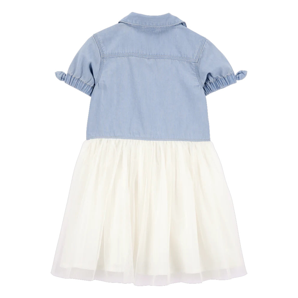 Oshkosh Girl's Two-Tone Denim Dress