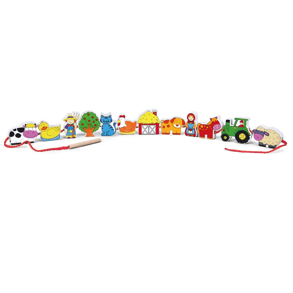 Viga Toys Wooden Lacing Farm 3Y+
