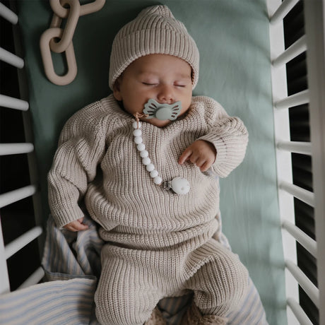 Mushie Drap de Lit en Coton Extra Douce - Vert Romain