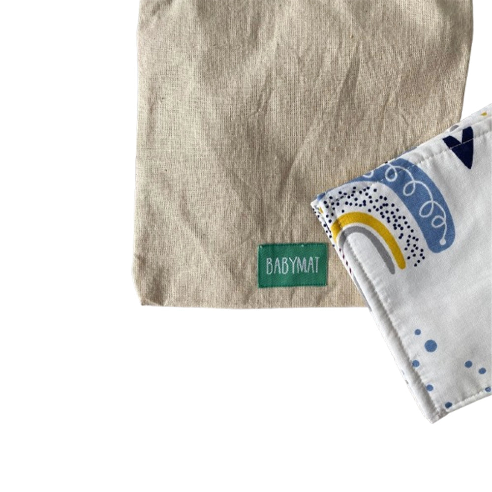 Babymat Set of 6 Fabric Wipes - Blue Happiness