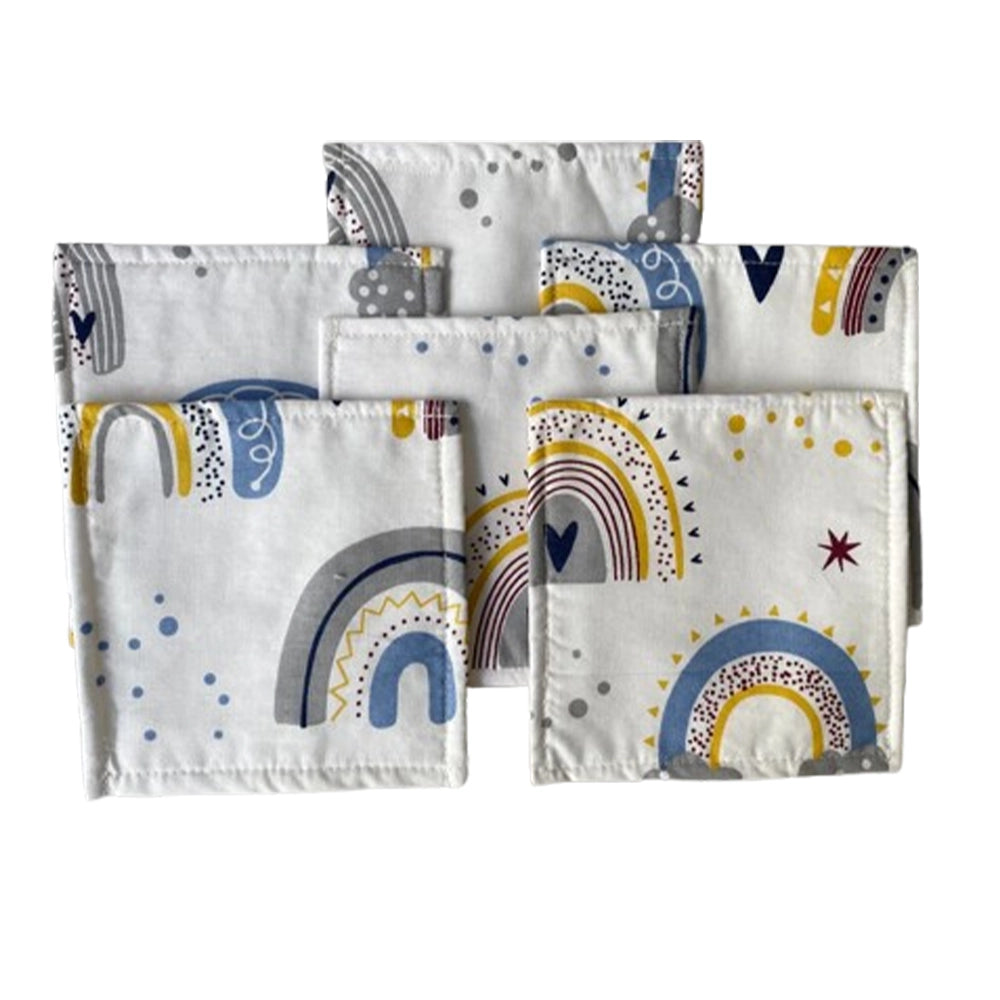 Babymat Lot de 6 Lingettes en Tissu - Happiness Bleu