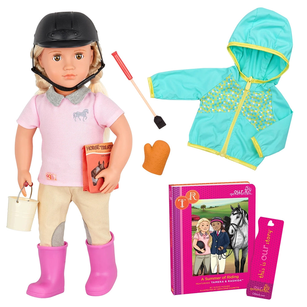 Our Generation Posable Horseback Riding Doll & Storybook 46cm 3Y+ - Tamera