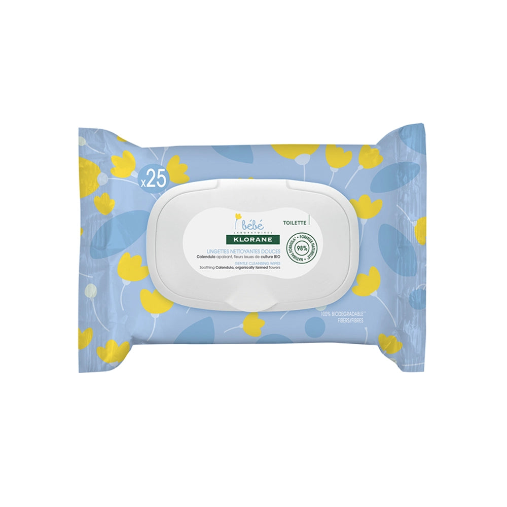 Klorane Bébé Lingettes Nettoyantes Douces - 25 Unités