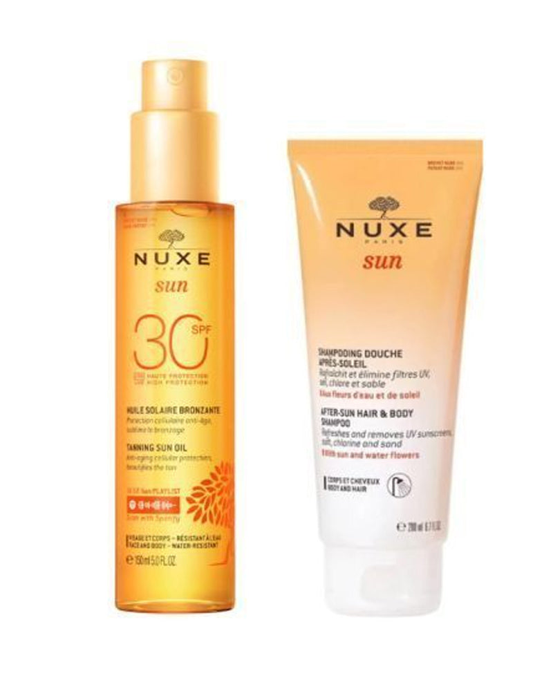 Nuxe Sun Huile SPF30 150m l& Shampoing Douche Après-Soleil