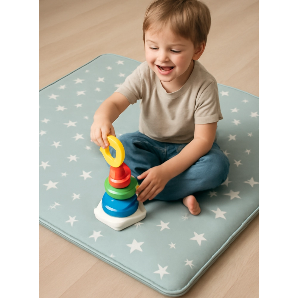 Babymat Matelas au Sol Petit Coton - Bleu Étoiles