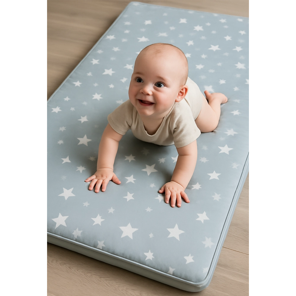 Babymat Matelas au Sol Petit Coton - Bleu Étoiles
