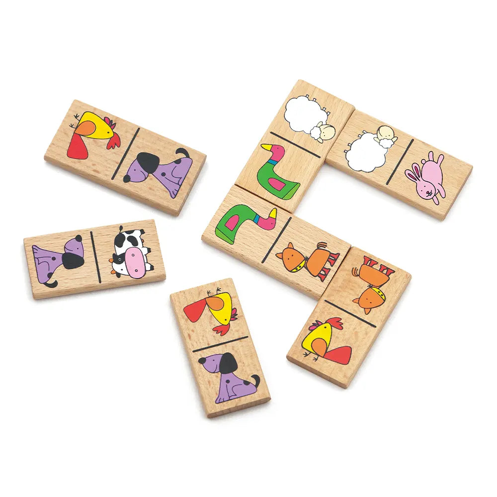 Viga Toys Wooden Farm Animal Domino 3A+
