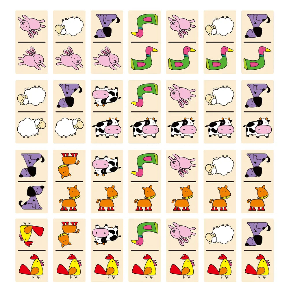 Viga Toys Wooden Farm Animal Domino 3A+