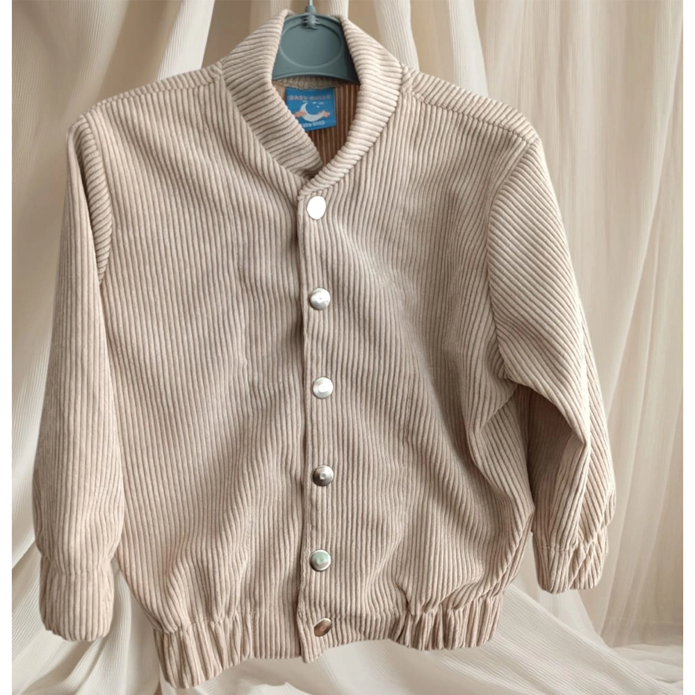 Baby Bulle Velvet Bomber Jacket - Beige