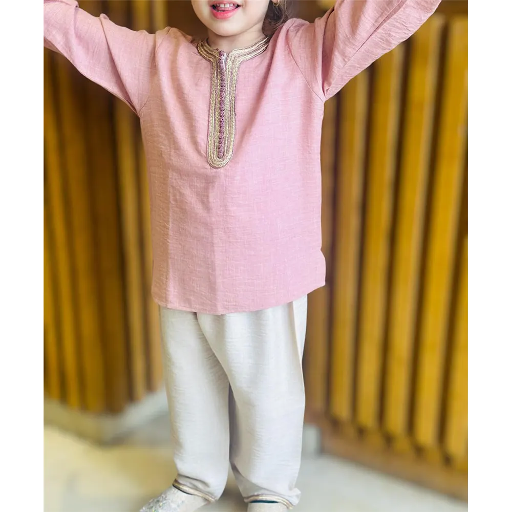 Mami Cami Jabadour Two Piece for Girls - Pink & Beige