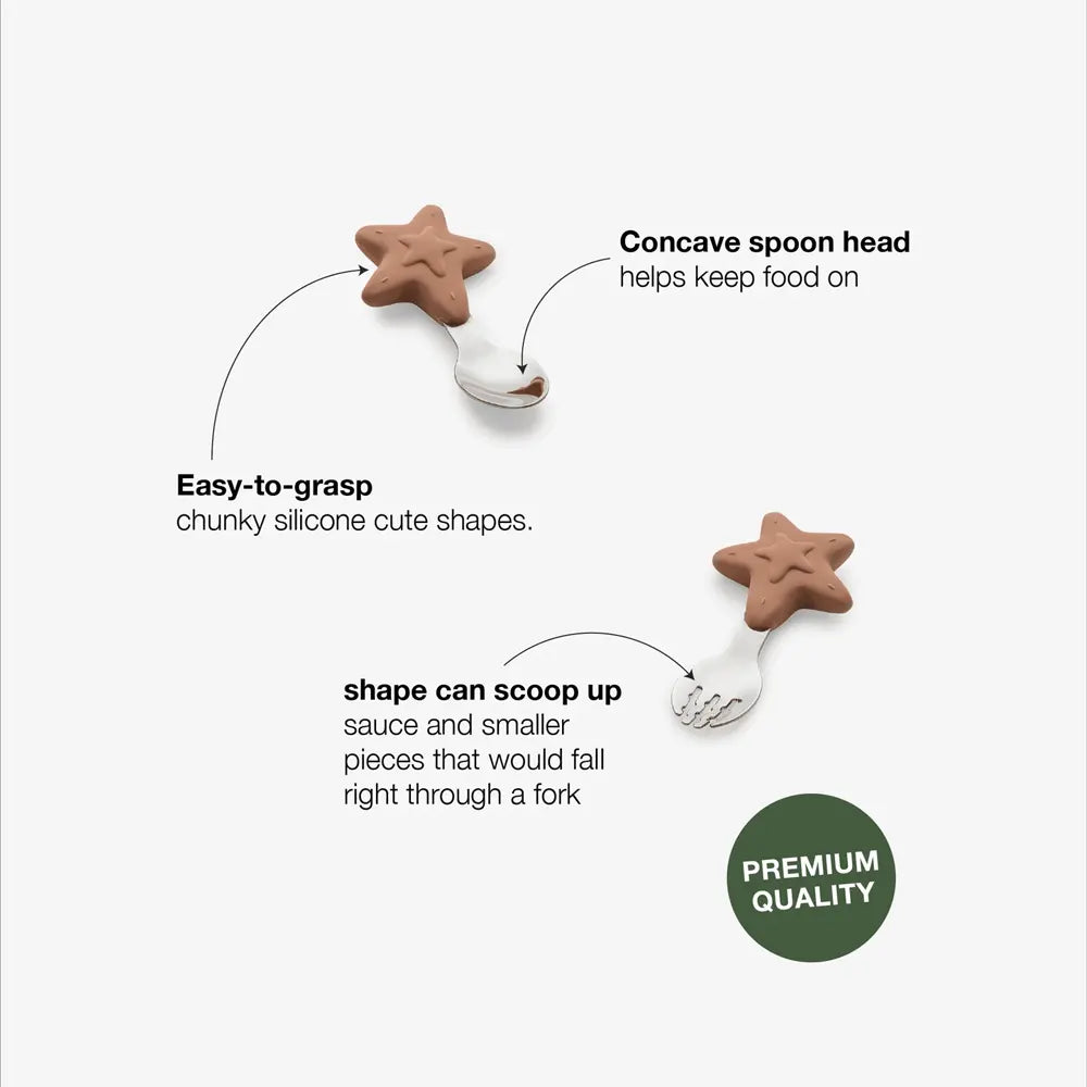 Citron Set Cuillère & Fourchette d’Apprentissage – Stars