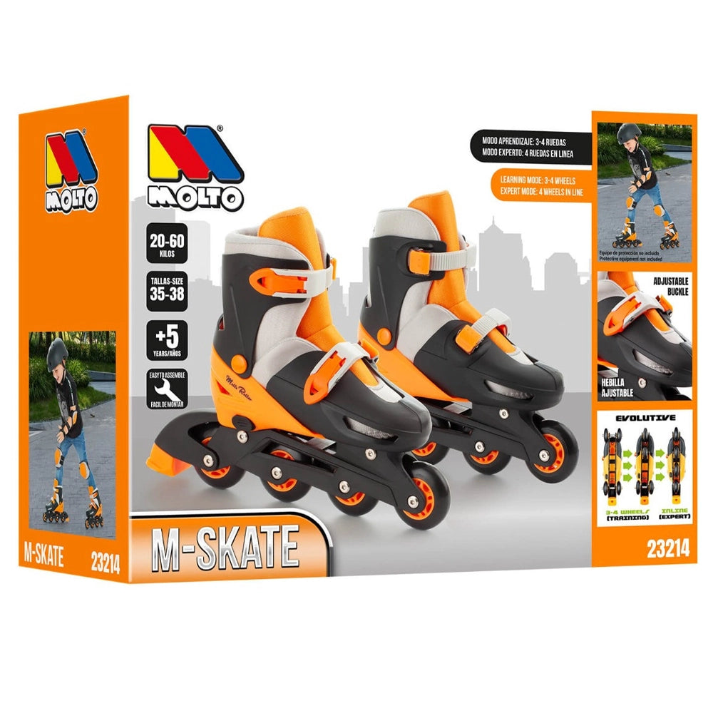 Molto Roller à Roues Alignées 2en1 Taille 35-38 - Orange