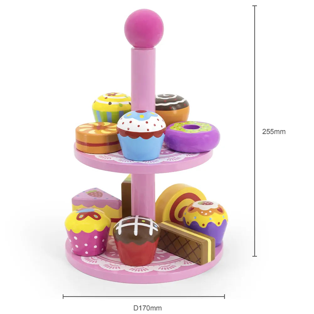 Viga Toys Mini Cakes with Display Stand 18M+