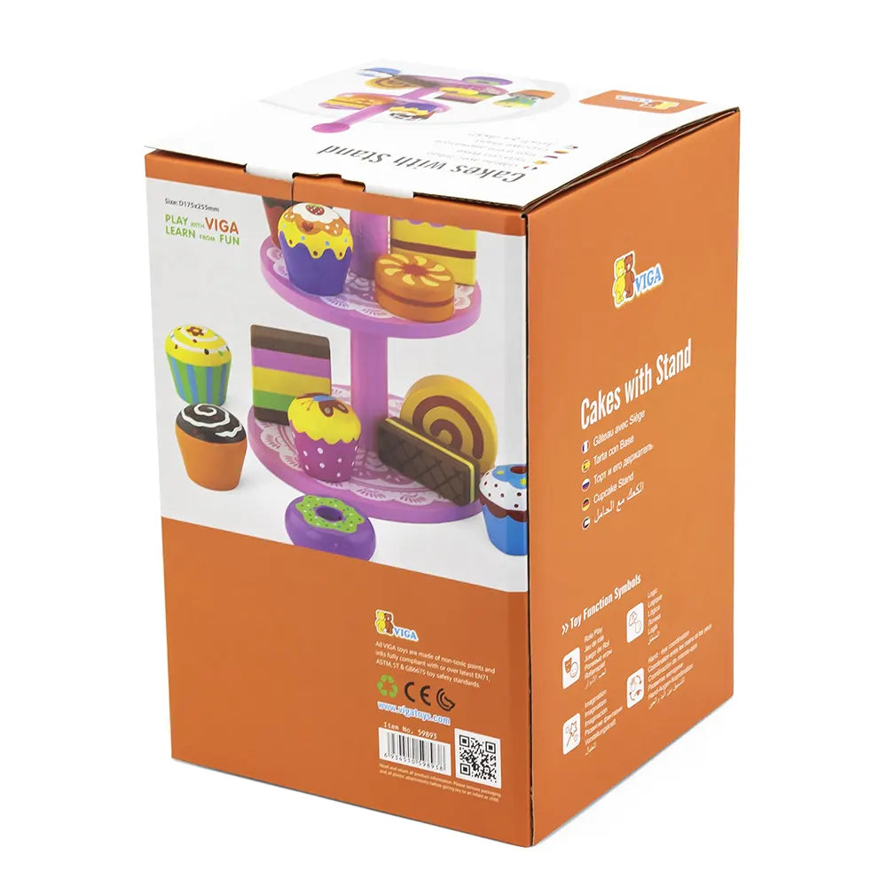 Viga Toys Mini Cakes with Display Stand 18M+