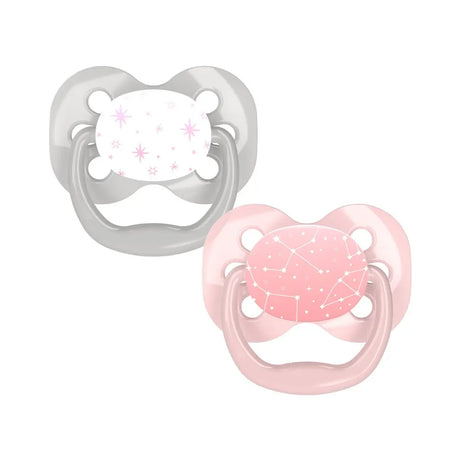 Dr. Brown's Lot de 2 Sucettes Advantage 0-6M - Gris & Rose