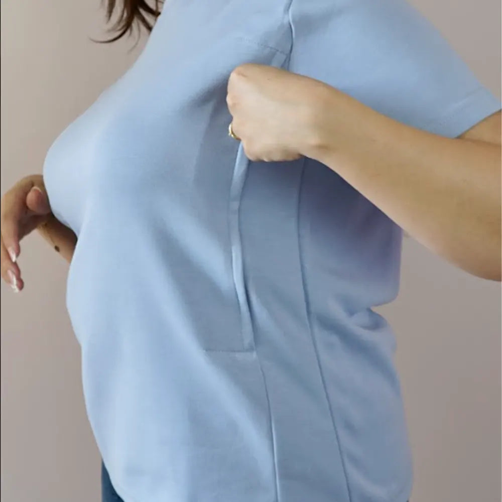 Bambidou Camiseta de Lactancia - Azul Cielo - Lavanda