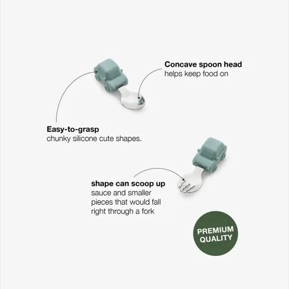 Citron Set Cuillère & Fourchette d’Apprentissage – Véhicules