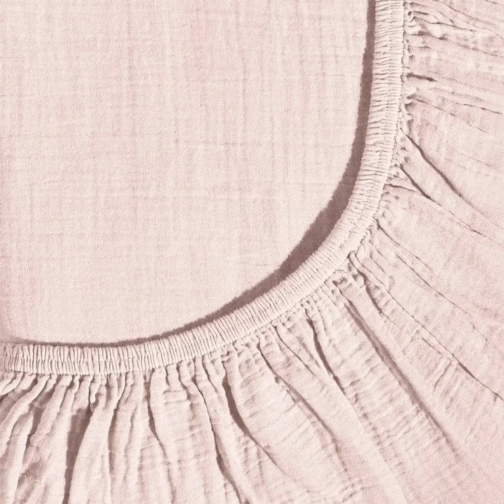 Bambidou Drap Housse Cododo 85x50 cm - Gaze de Coton Rose Clair