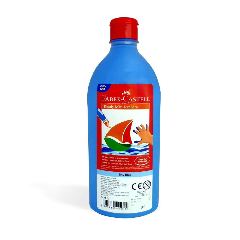 Faber-Castell Botella Gouache Pintura Ready Mix Tempera 500ml - Azul claro