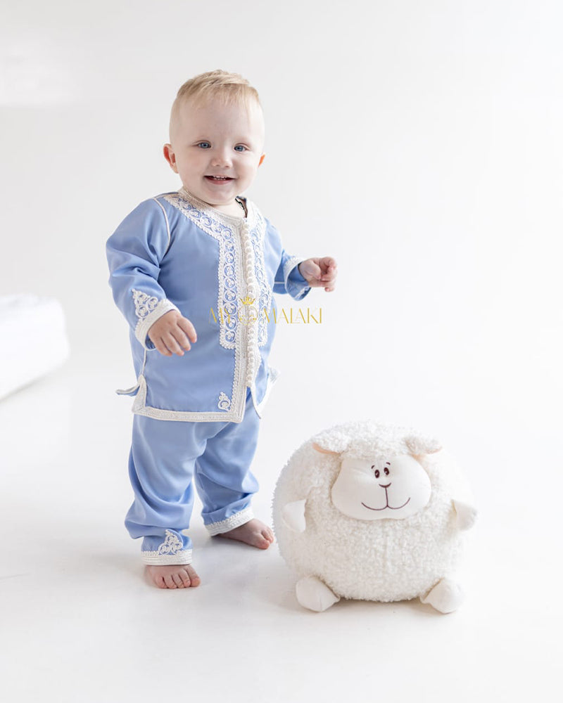 Pyjama Super Bébé Bleu 3 mois - Mon Bébé Calin