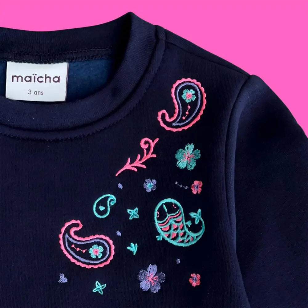 Maïcha Robe En Molleton Hema - Bleu Marine