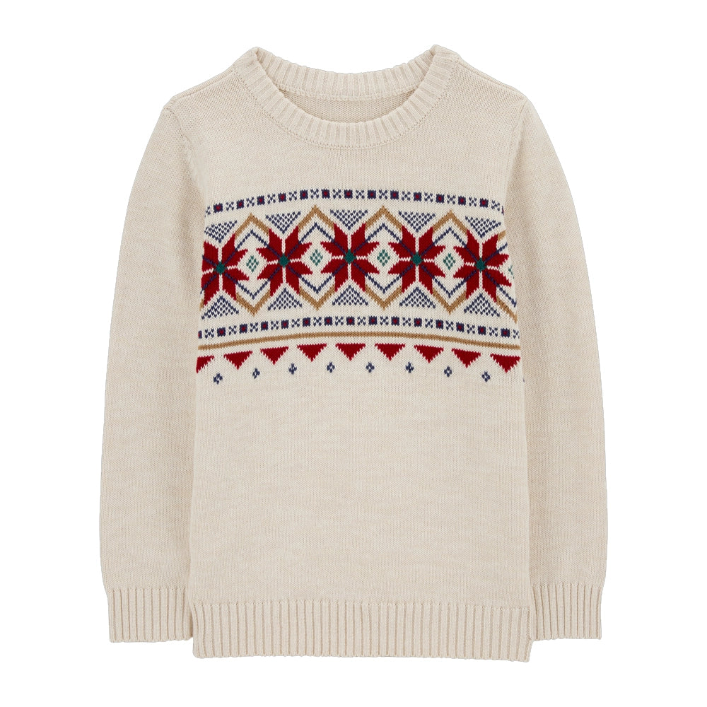 Jersey de algodón Fair Isle de Carter - Crema