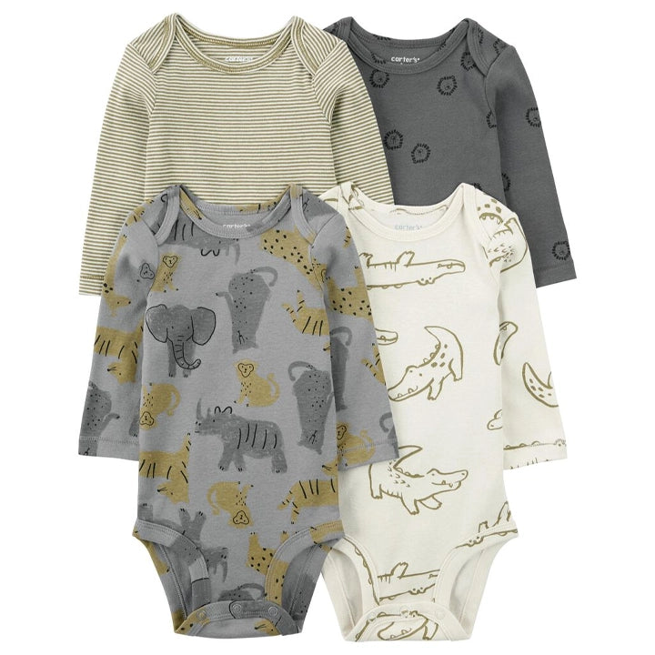 Carter's Set of 4 Long Sleeve Bodysuits - Multi