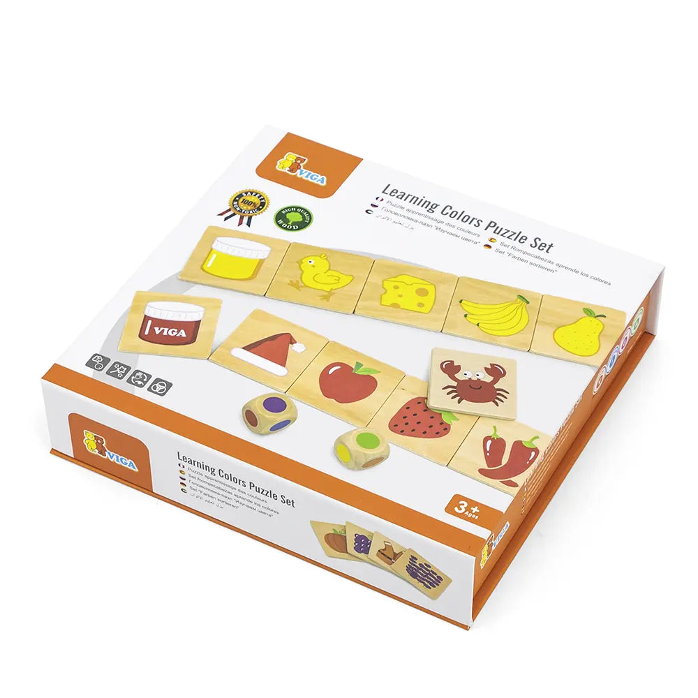 Viga Toys Ensemble de Puzzle d'Apprentissage Couleurs 3A+