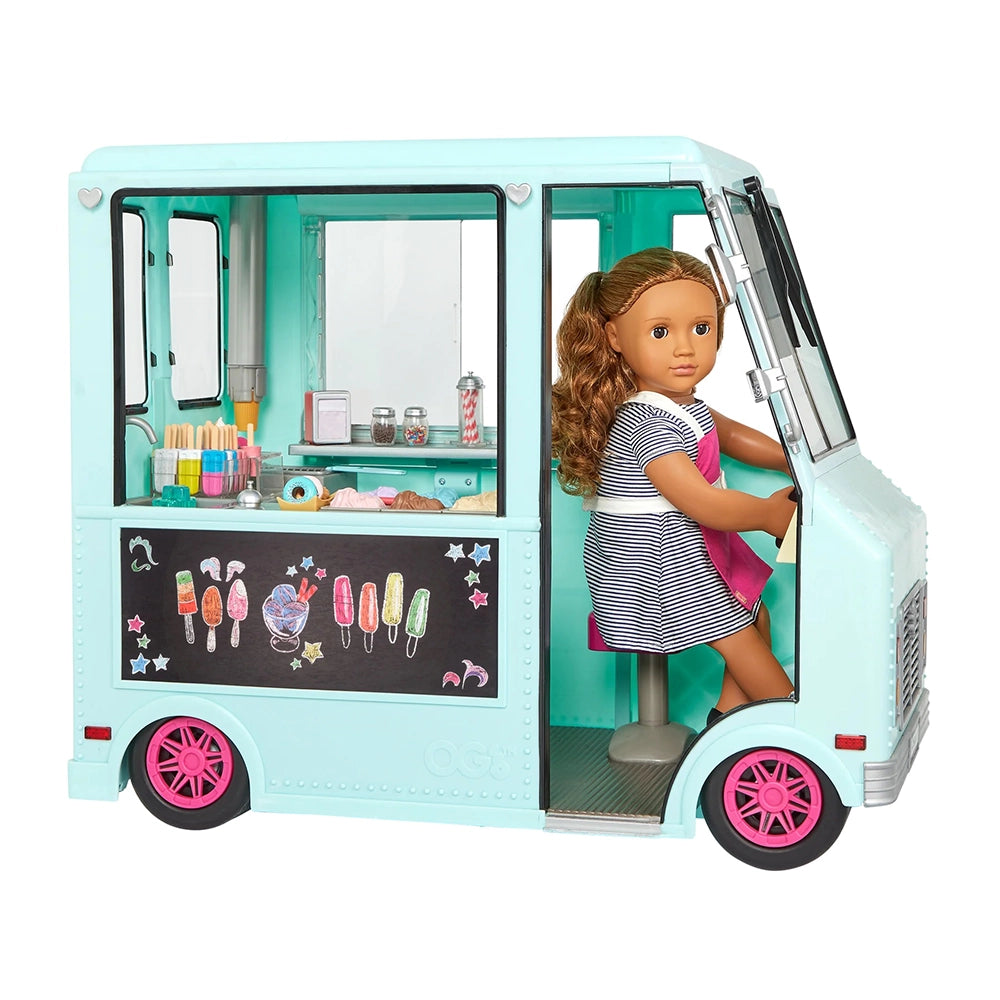 Our Generation Véhicule de Crème Glacée pour Poupées 46cm 3A+ - Sweet Stop Vert