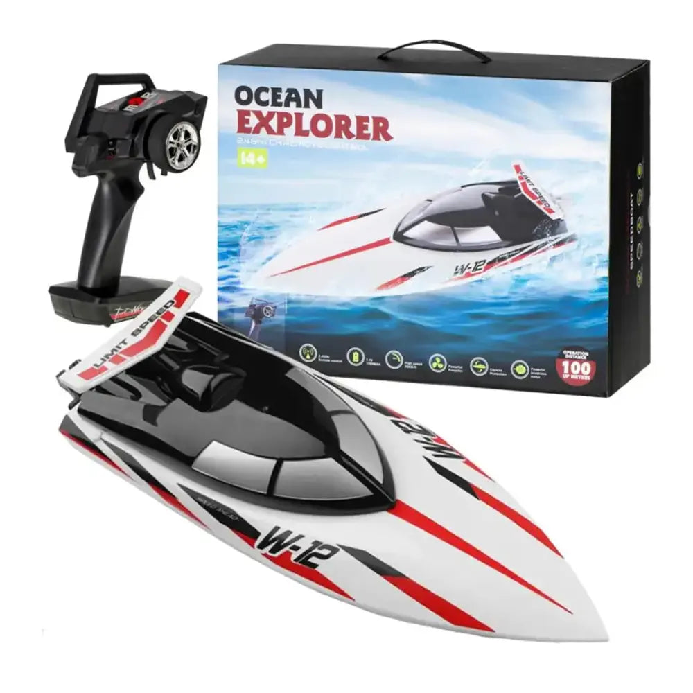 Waterproof Remote-Controlled Racing Boat - Ages 14+