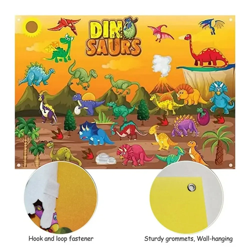 Educational Felt Wall Hanging – Dinosaur Theme
