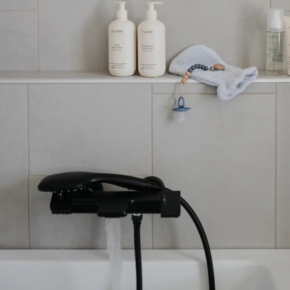 Mushie Lot de 2 Gants de Bain en Coton Biologique - Gris