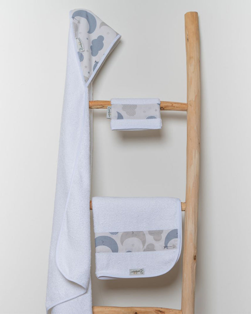 Bambidou Pack Maxi Cape de Bain 100 x 100 cm - Lune & Nuage