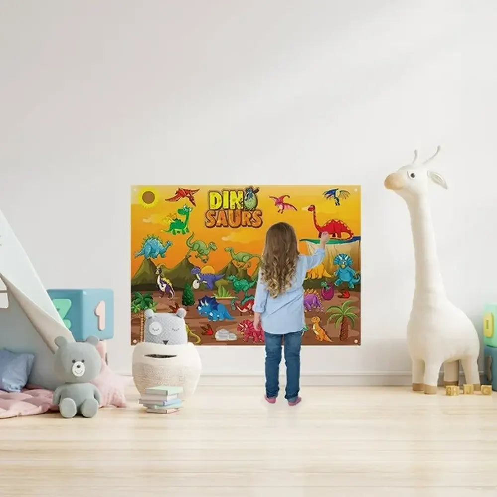 Educational Felt Wall Hanging – Dinosaur Theme