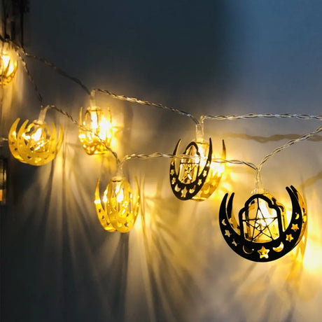 Guirlande Lumineuse LED avec Boîtier à Piles 3m - Étoile & Lune