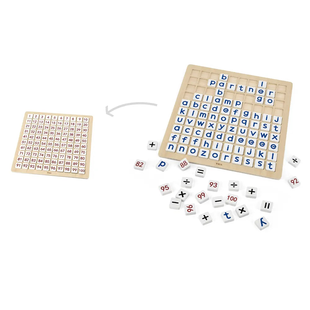 Viga Toys Tableau d'Apprentissage Math & Alphabet 3A+