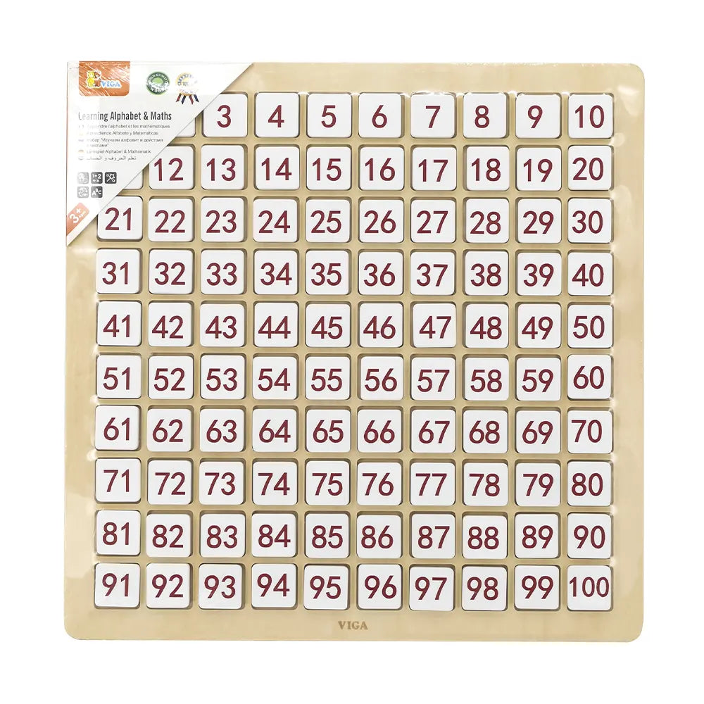 Viga Toys Tableau d'Apprentissage Math & Alphabet 3A+