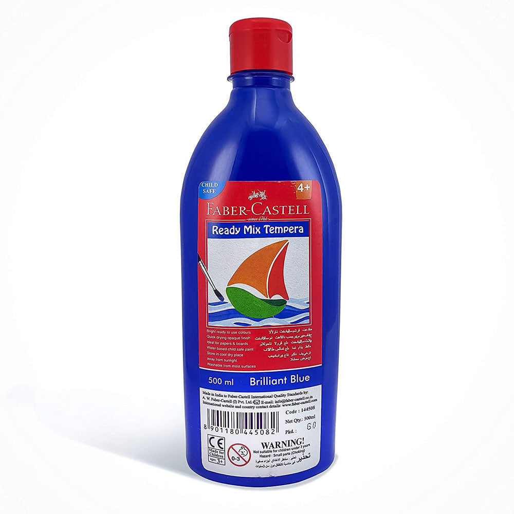 Faber-Castell Bouteille Gouache Peinture Ready Mix Tempera 500ml - Bleu Foncé
