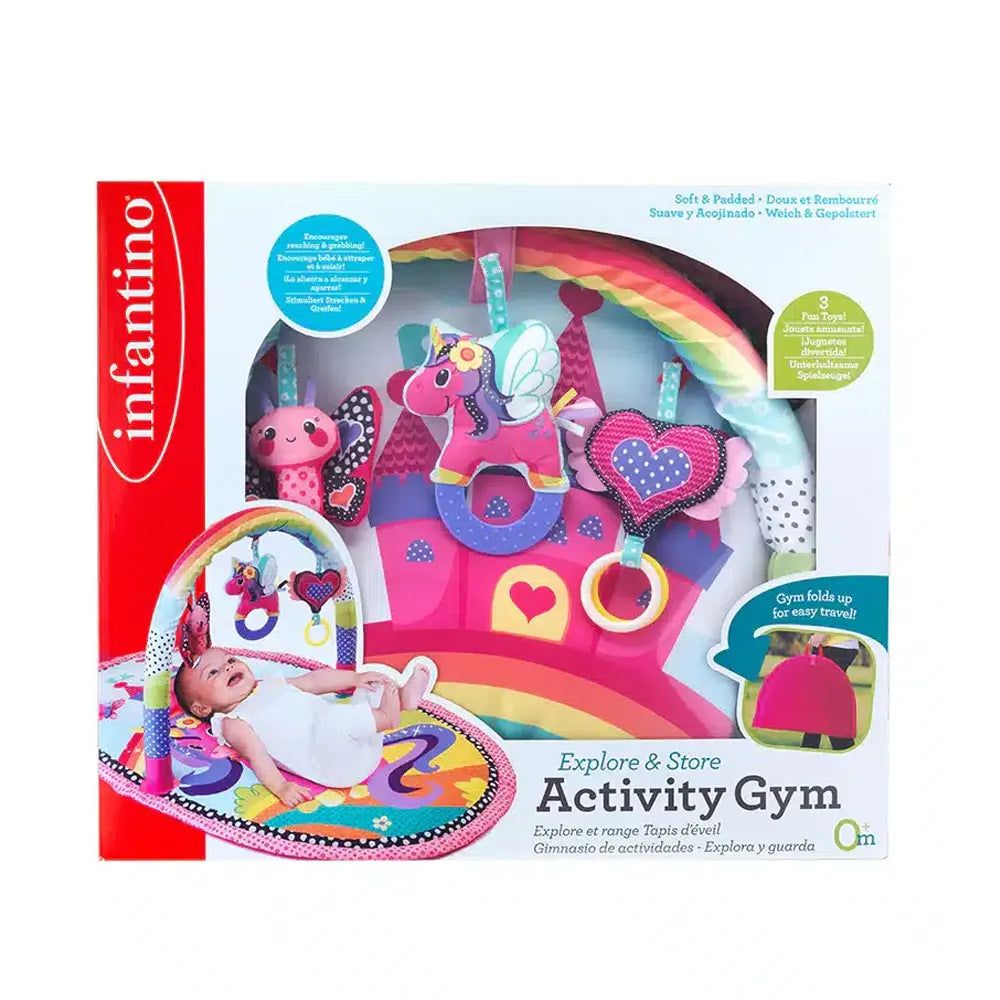 Infantino Tapis d’Éveil Licorne Rose – 0M+
