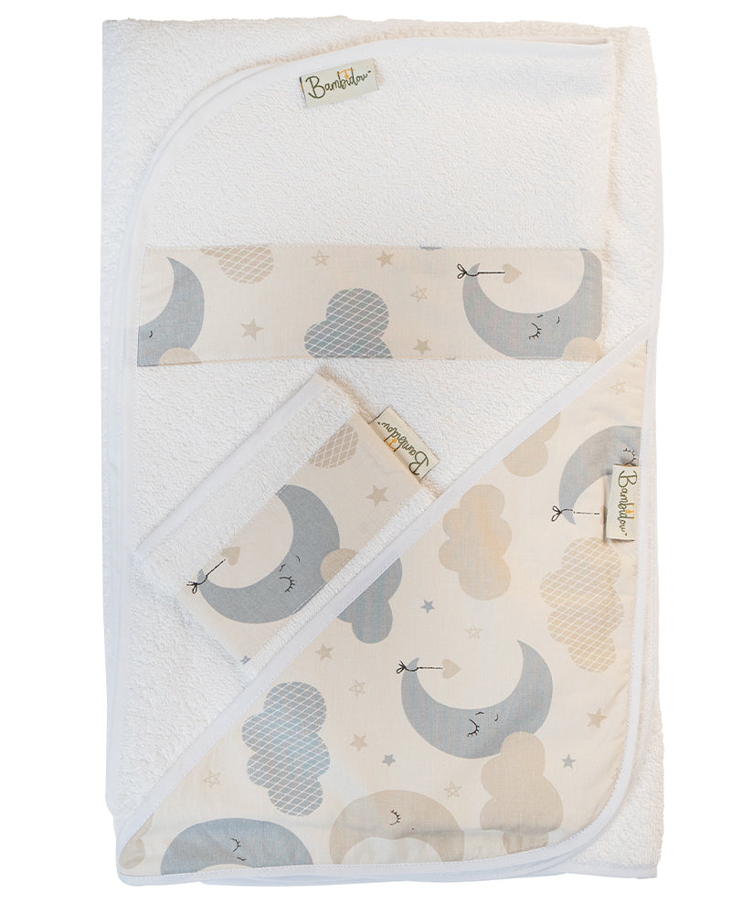Bambidou Pack Maxi Cape de Bain 100 x 100 cm - Lune & Nuage