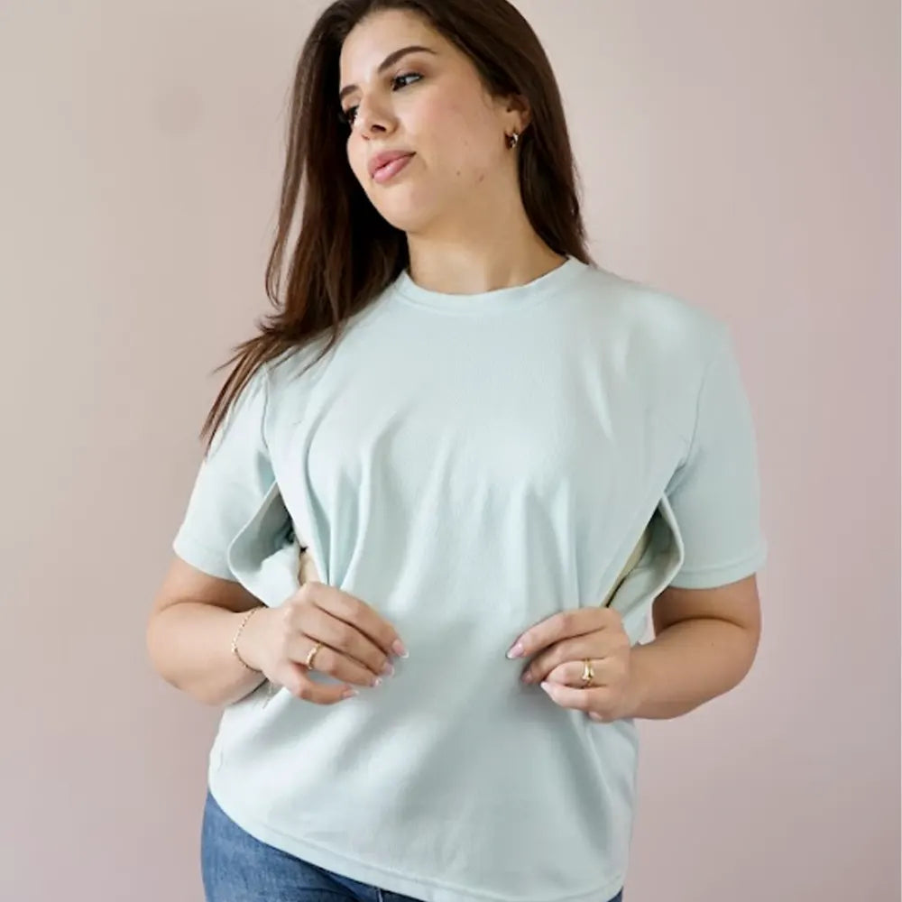 Bambidou Camiseta de Lactancia - Verde Menta
