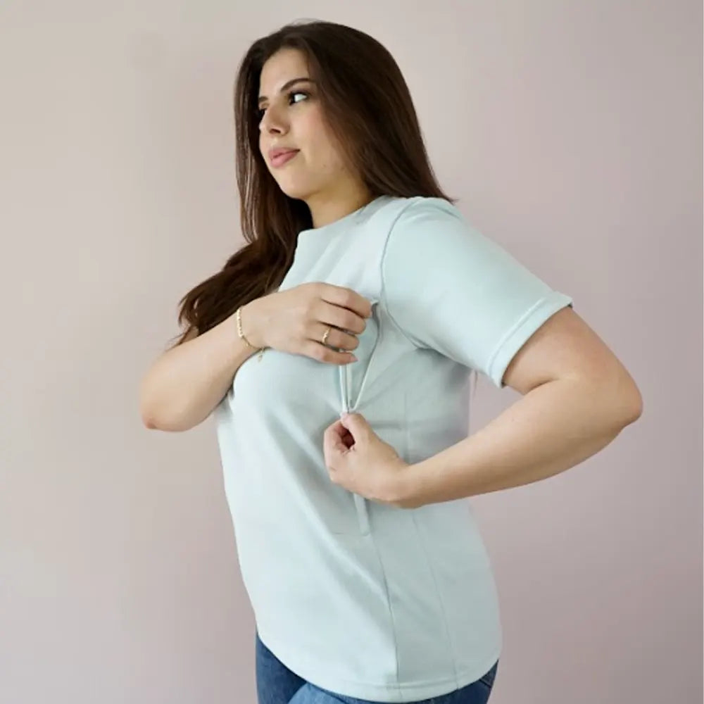 Bambidou Camiseta de Lactancia - Verde Menta