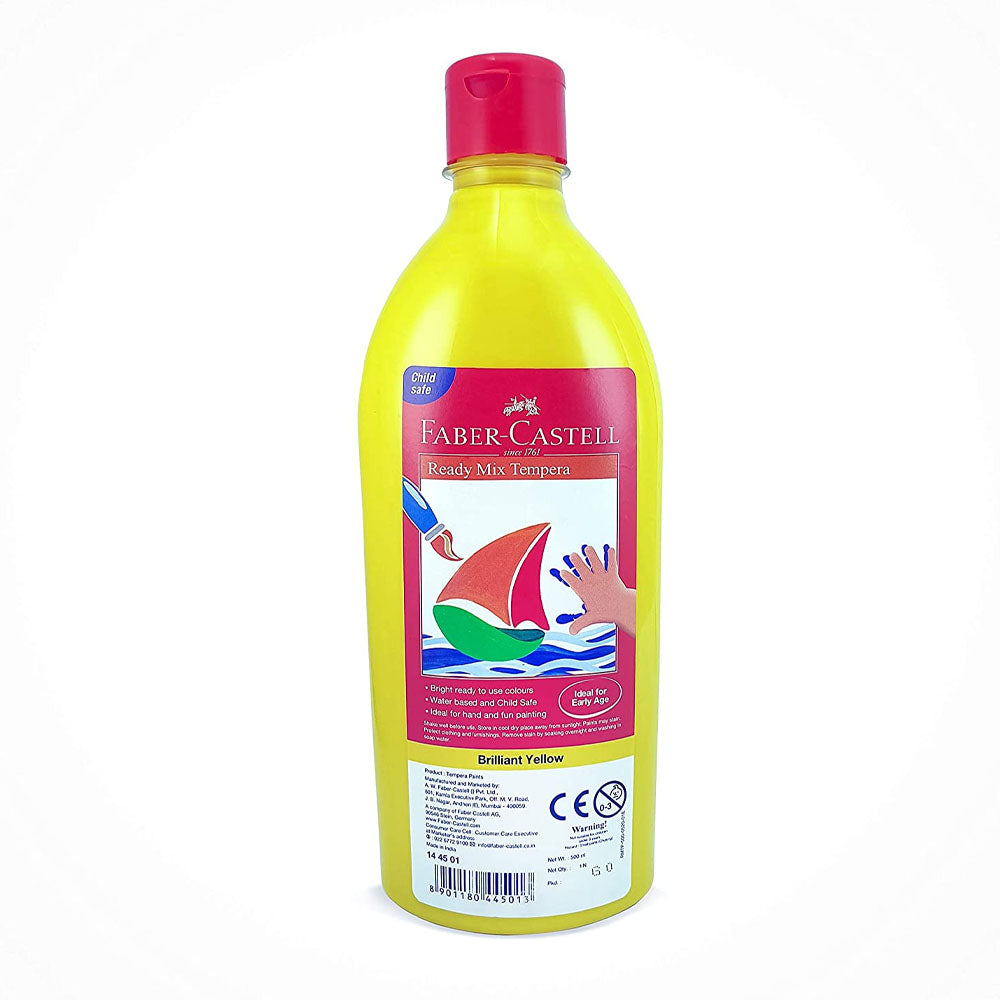 Faber-Castell Bouteille Gouache Peinture Ready Mix Tempera 500ml - Jaune