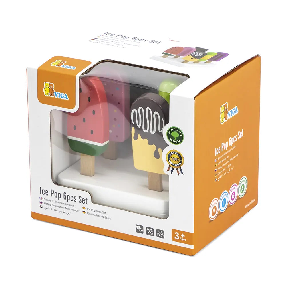 Viga Toys Set de 6 Glaces en Bois 3A+