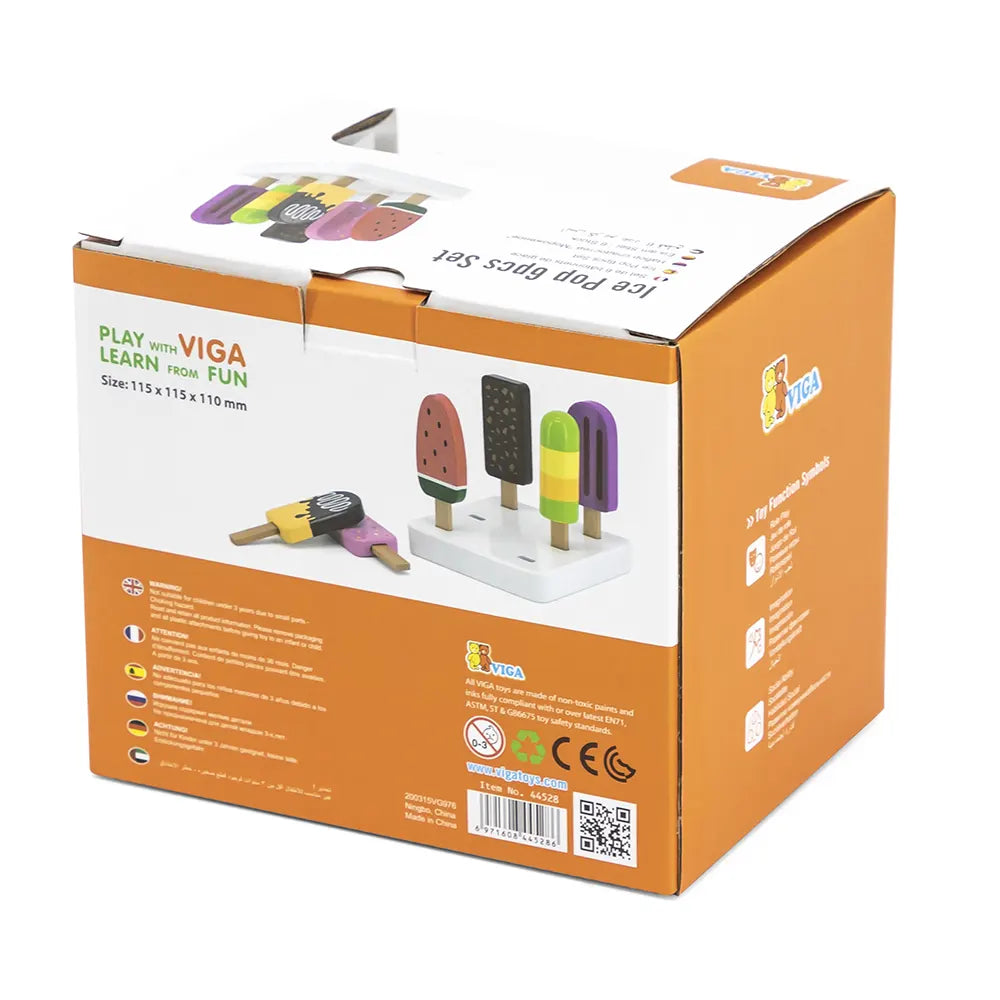 Viga Toys Set de 6 Glaces en Bois 3A+