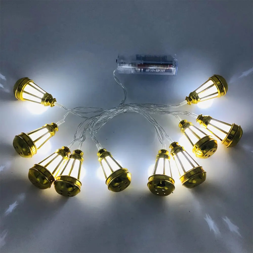 LED Light Garland with Battery Box 1.65m - Lantern with Stars